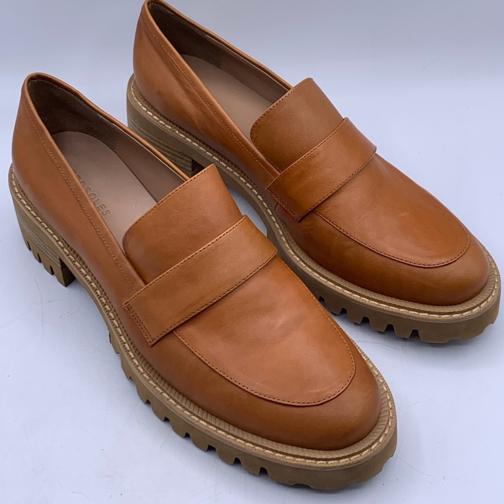 Aerosoles Ronnie Leather Platform Loafers Brown/Camel Color Size 11M